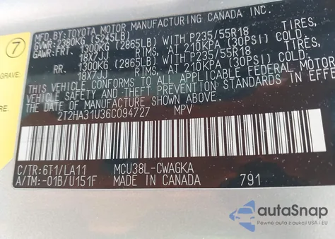 2006 Lexus Rx 330 z USA, uszkodzony, nr VIN 2T2HA31U36C094727